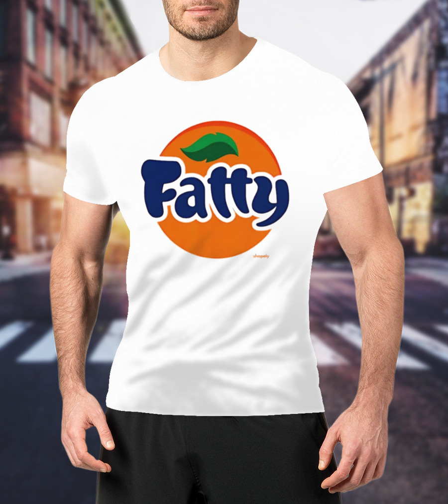 Fatty Fanta Bold Text Orange Circle T-Shirt