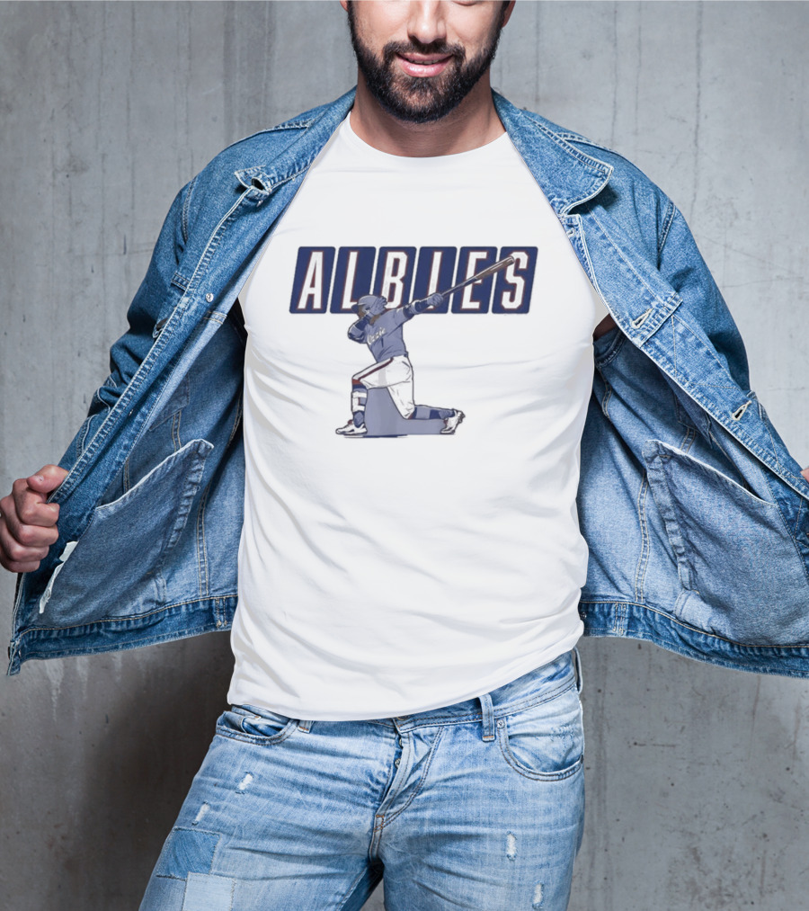 ALBIES ATLANTA Slugger Swing Baseball Player T-Shirt