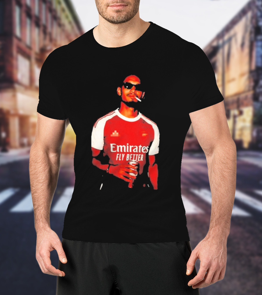Gabriel Magalhaes Smoking Emirates Fly Better Arsenal T-Shirt