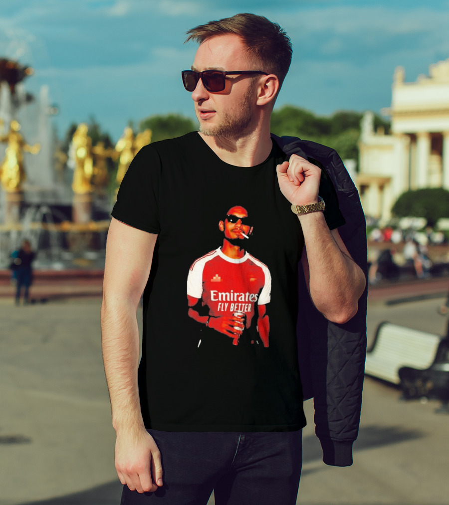 Gabriel Magalhaes Smoking Emirates Fly Better Arsenal T-Shirt