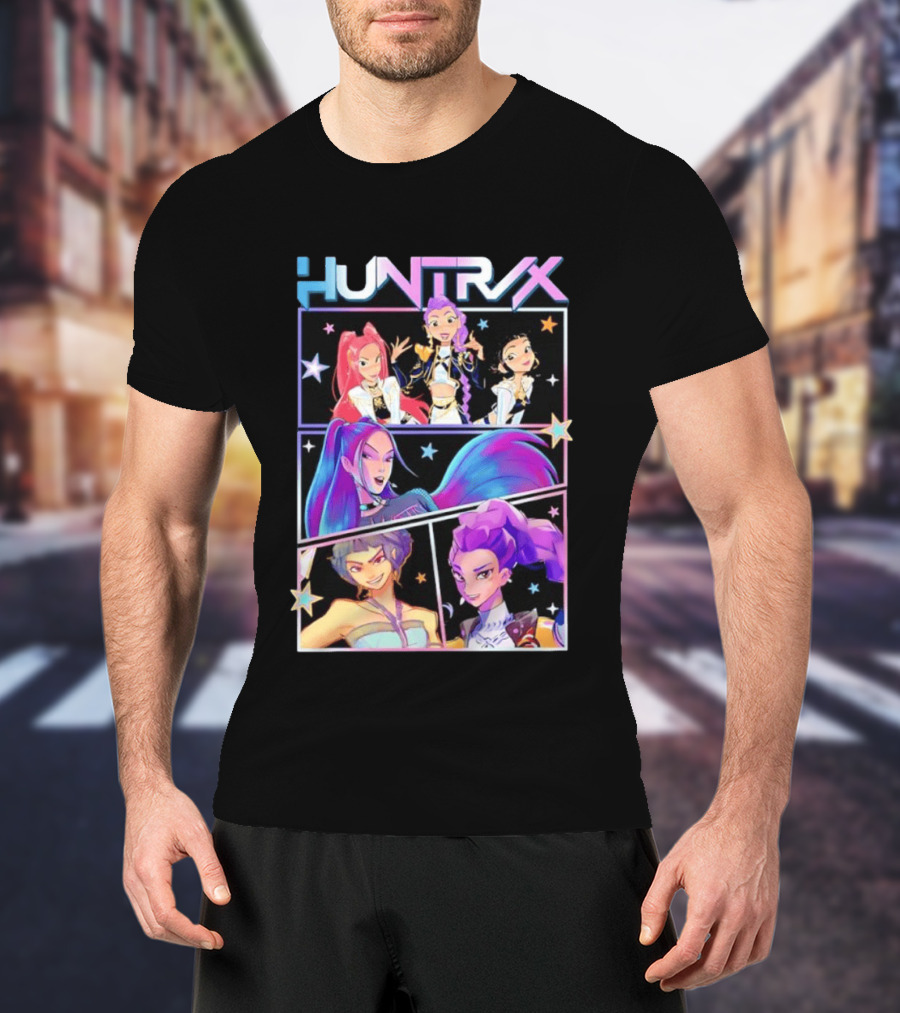 Huntrix Anime Character Panel Demon Hunter T-Shirt