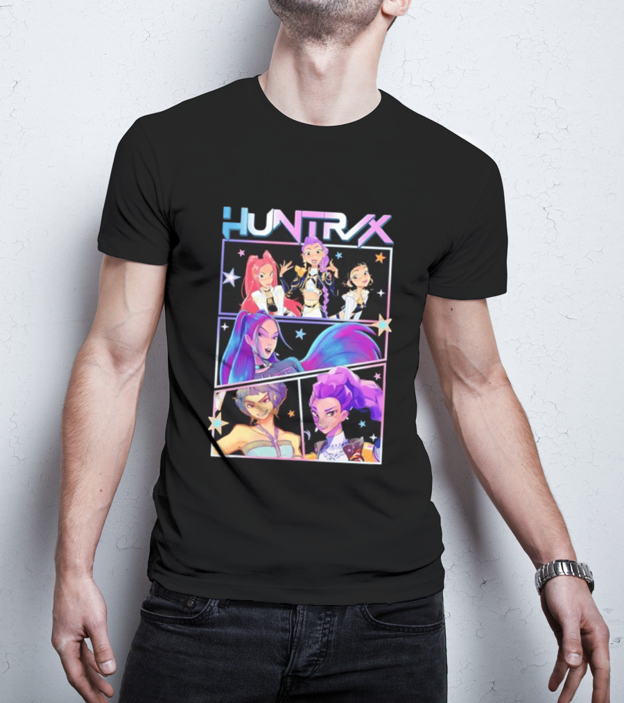 Huntrix Anime Character Panel Demon Hunter T-Shirt