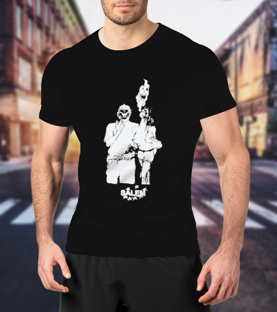 Salem Clown Mask Art Style Ghostly Figure T-Shirt