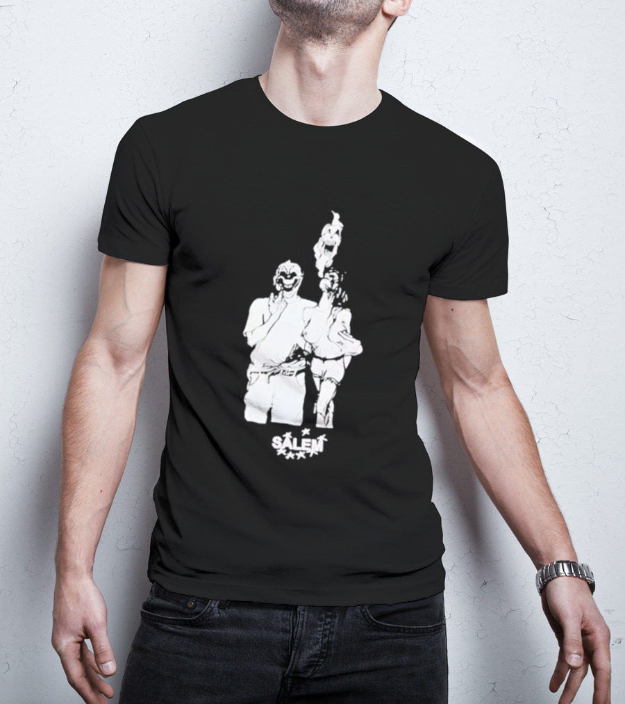 Salem Clown Mask Art Style Ghostly Figure T-Shirt