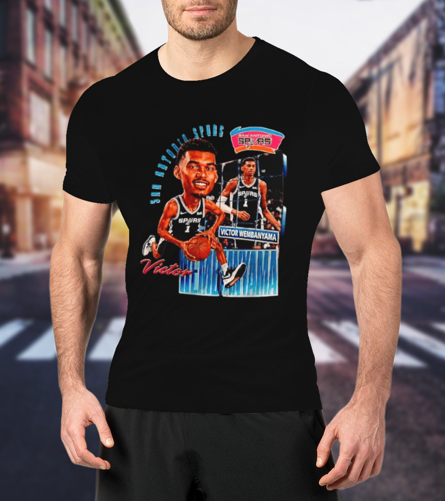 San Antonio Spurs Victor Wembanyama Basketball Caricature T-Shirt