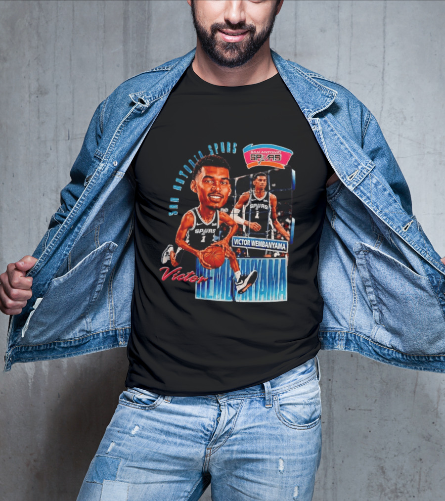 San Antonio Spurs Victor Wembanyama Basketball Caricature T-Shirt