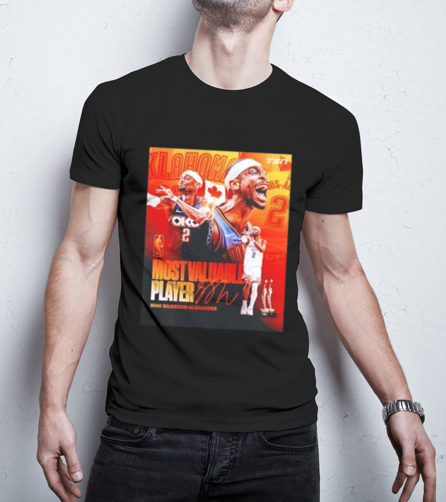 Shai Gilgeous Alexander Oklahoma Most Valuable Player 2x MVP TSN Basketball Canada T-Shirt