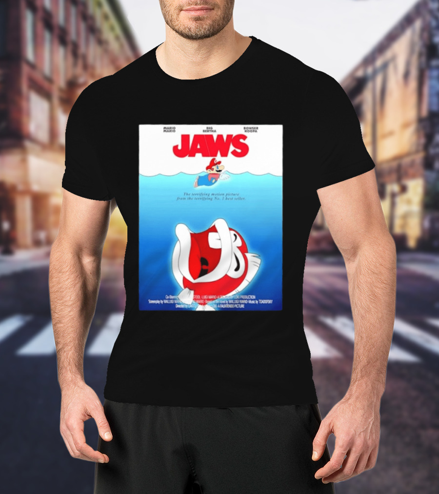 Mario Jaws Big Bertha Bowser Koopa Movie T-Shirt