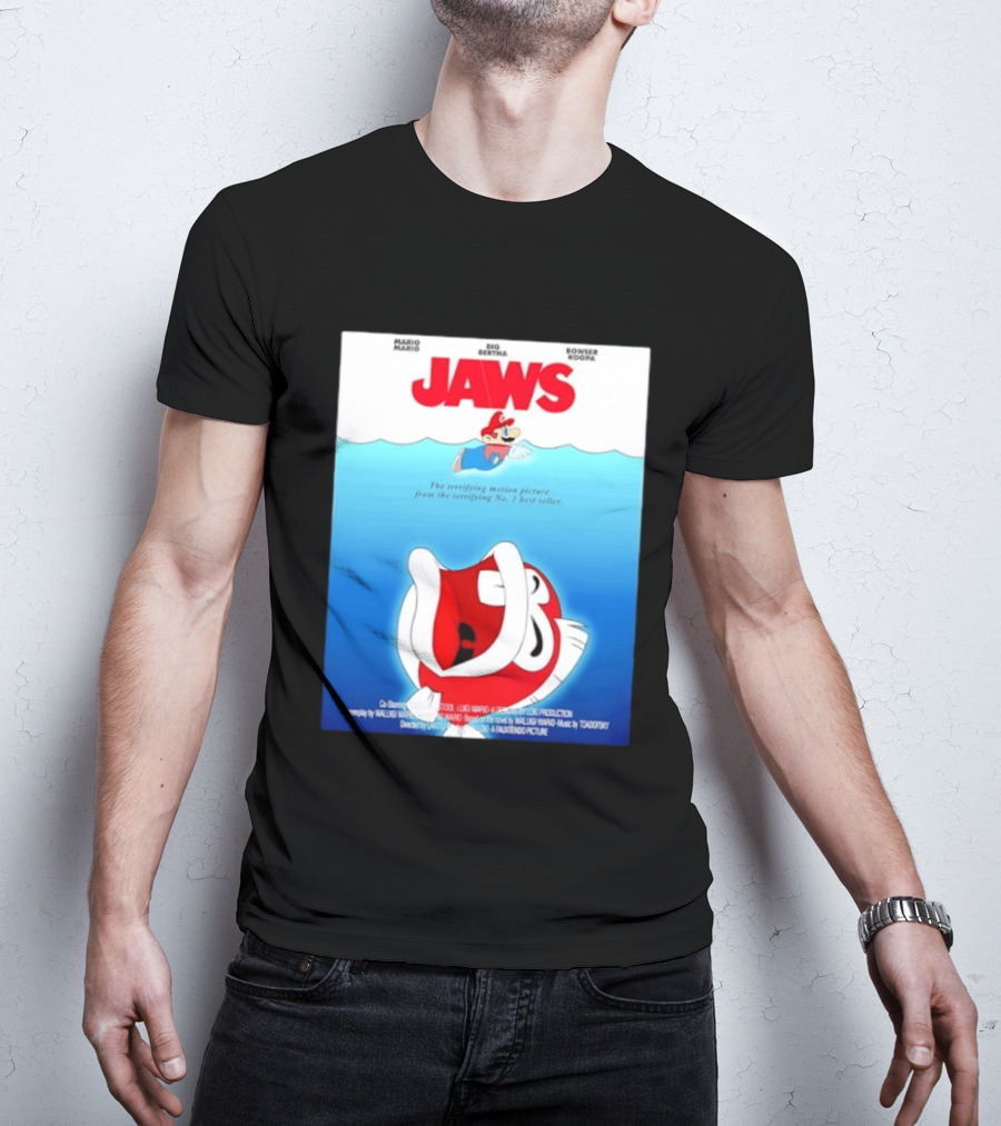 Mario Jaws Big Bertha Bowser Koopa Movie T-Shirt