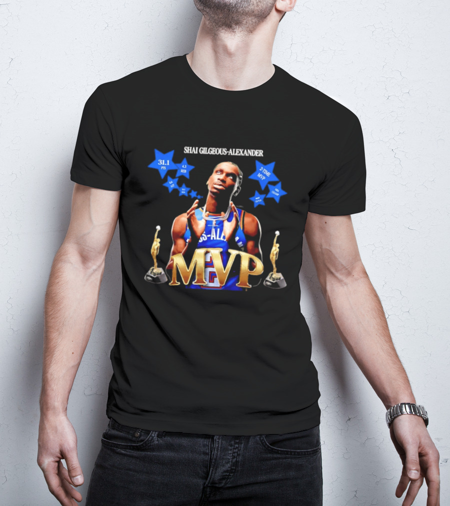 Shai Gilgeous Alexander MVP 31.1 Points 4.3 Rebounds Two Time MVP Champion T-Shirt