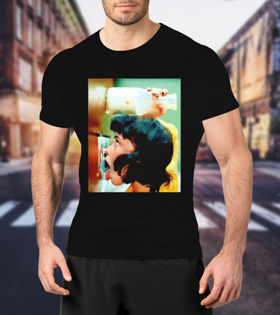 The Girl With Banging Head Licking Milk Scene T-Shirt