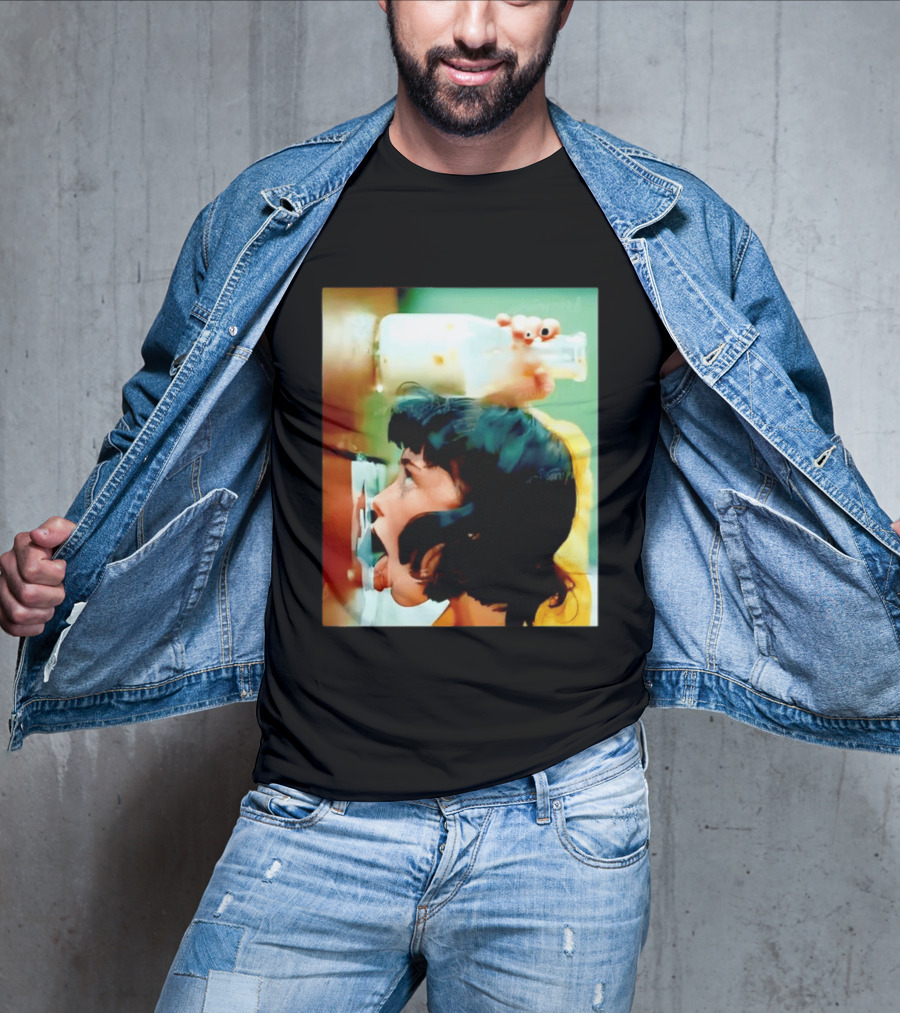 The Girl With Banging Head Licking Milk Scene T-Shirt