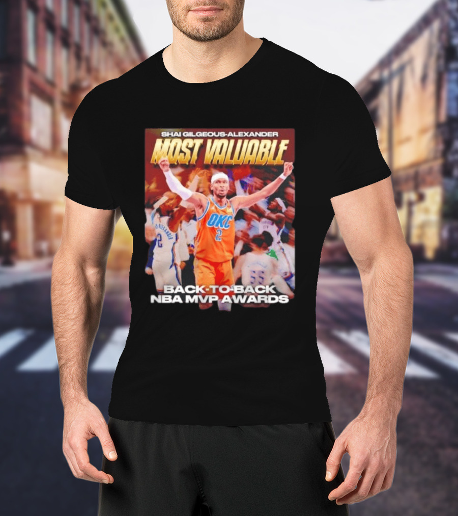 Shia Gilgeous Alexander Most Valuable Okc Back To Back Nba Mvp Awards T-Shirt