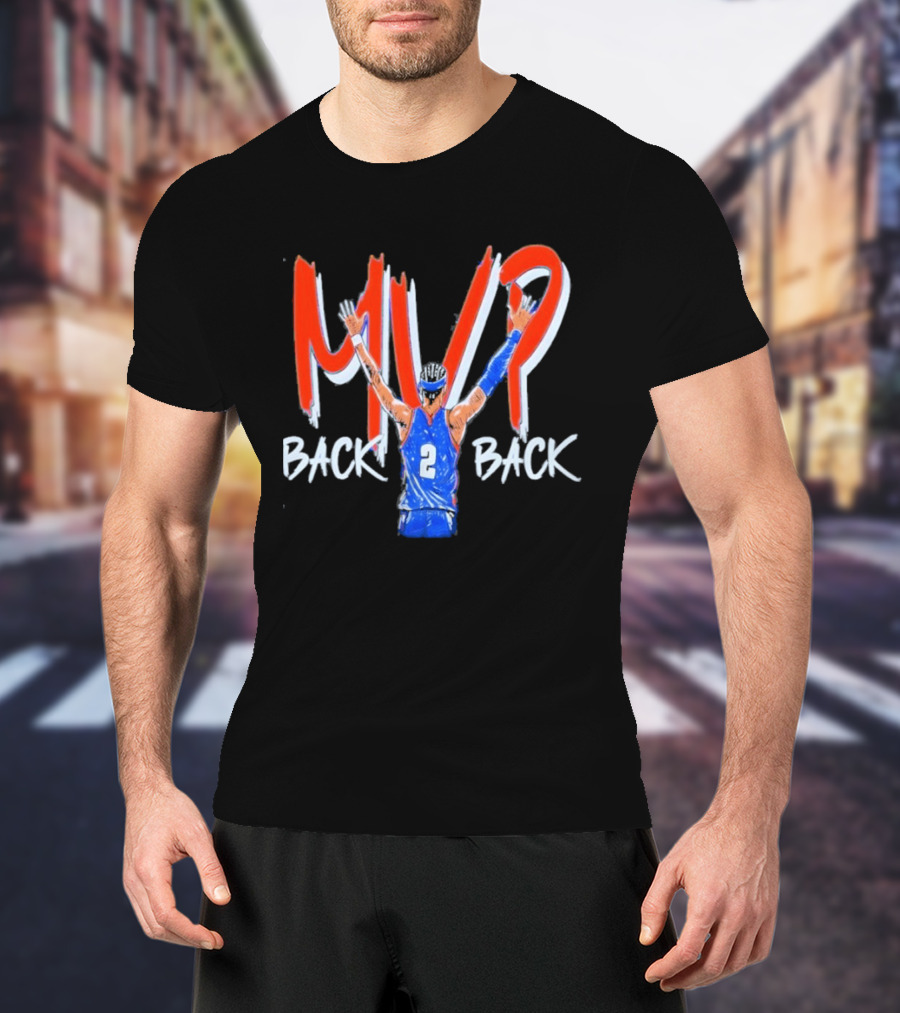 Shai Gilgeous Alexander MVP Back 2 Back Oklahoma City Thunder NBA Basketball 2026 T-Shirt