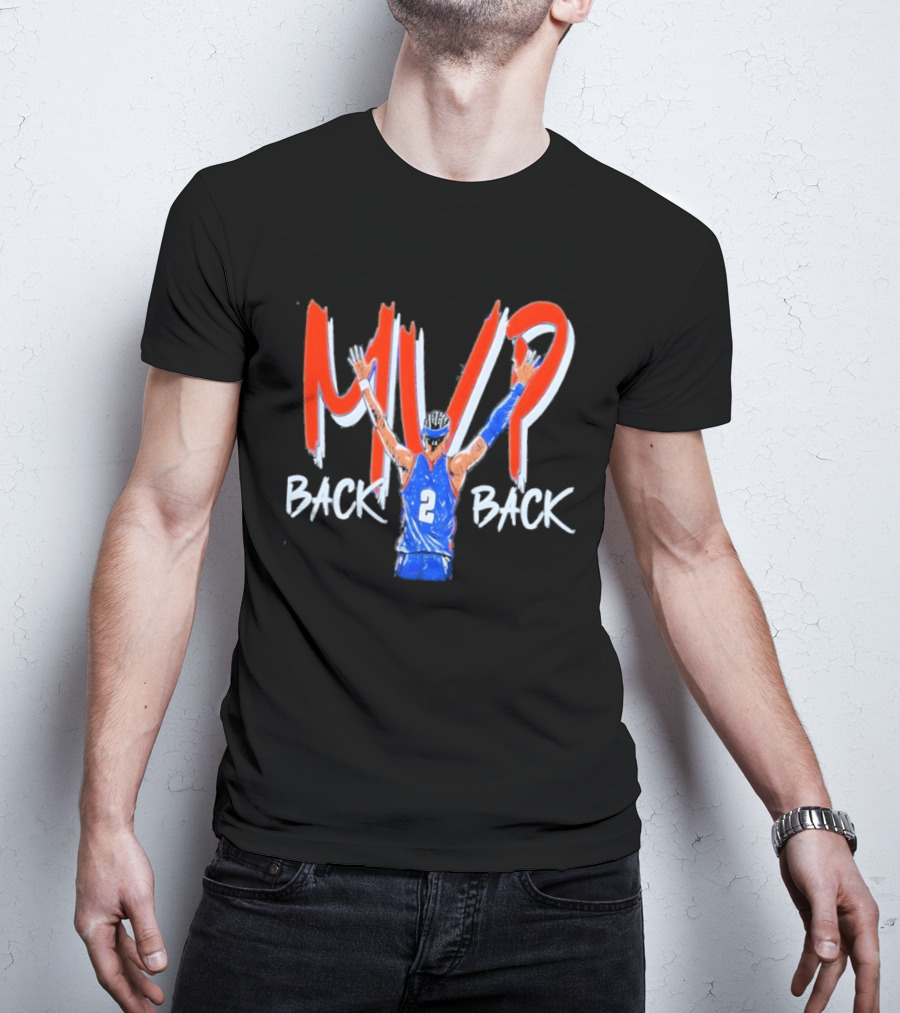 Shai Gilgeous Alexander MVP Back 2 Back Oklahoma City Thunder NBA Basketball 2026 T-Shirt