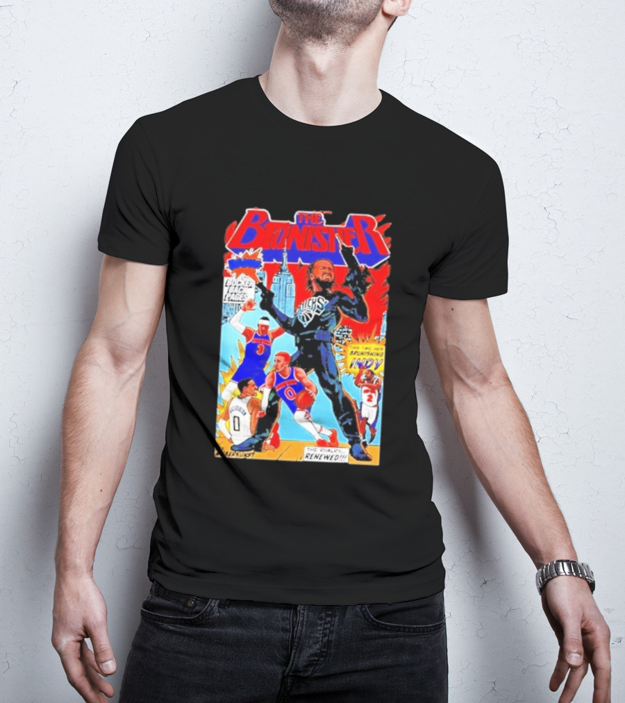The Brunisher Jalen Brunson Knicks Comics Empire State Mocks Indiana T-Shirt