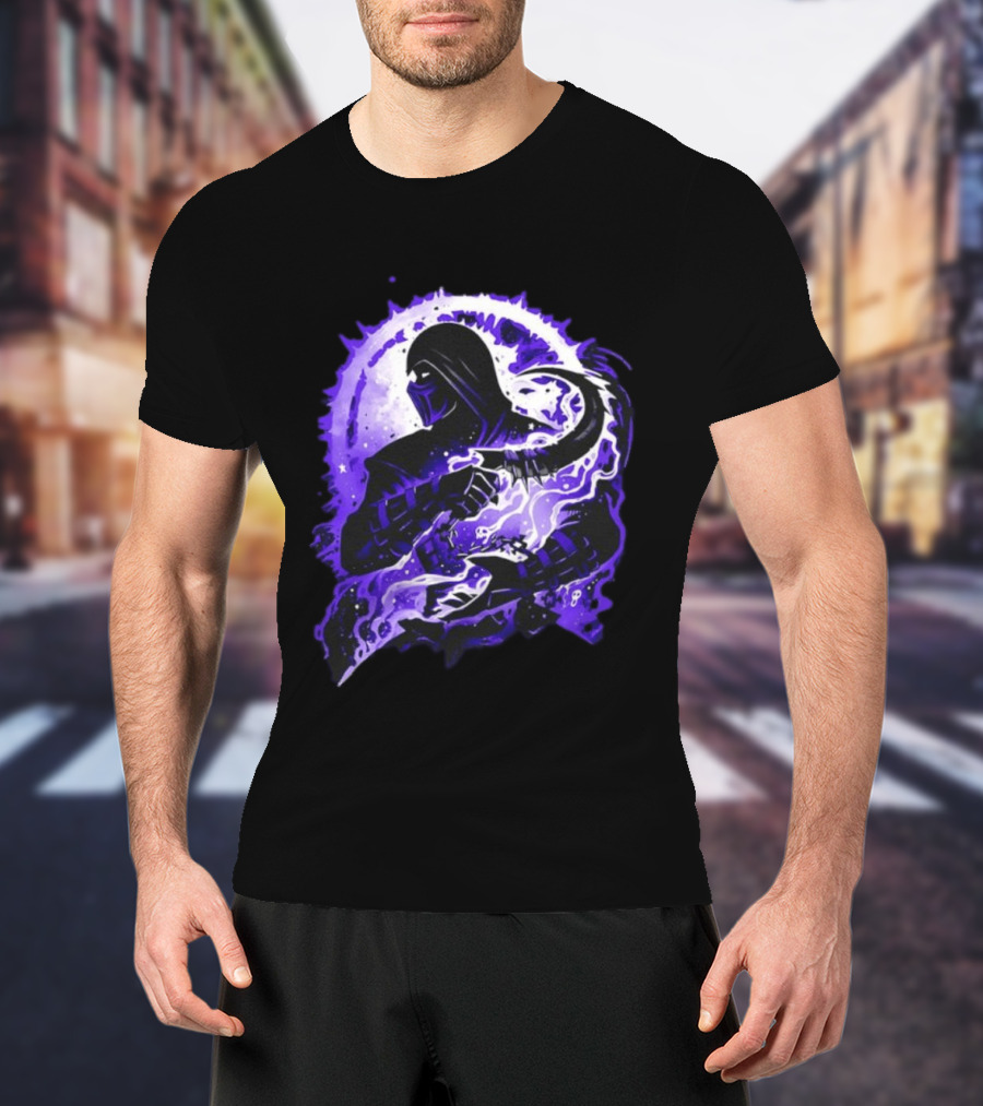 Noob Saibot Master Of The Shadow Mortal Kombat Dark Warrior Purple Aura T-Shirt