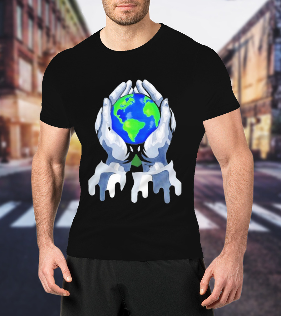 The Earth Lies In Our Hands Eco Friendly Planet Guardians T-Shirt