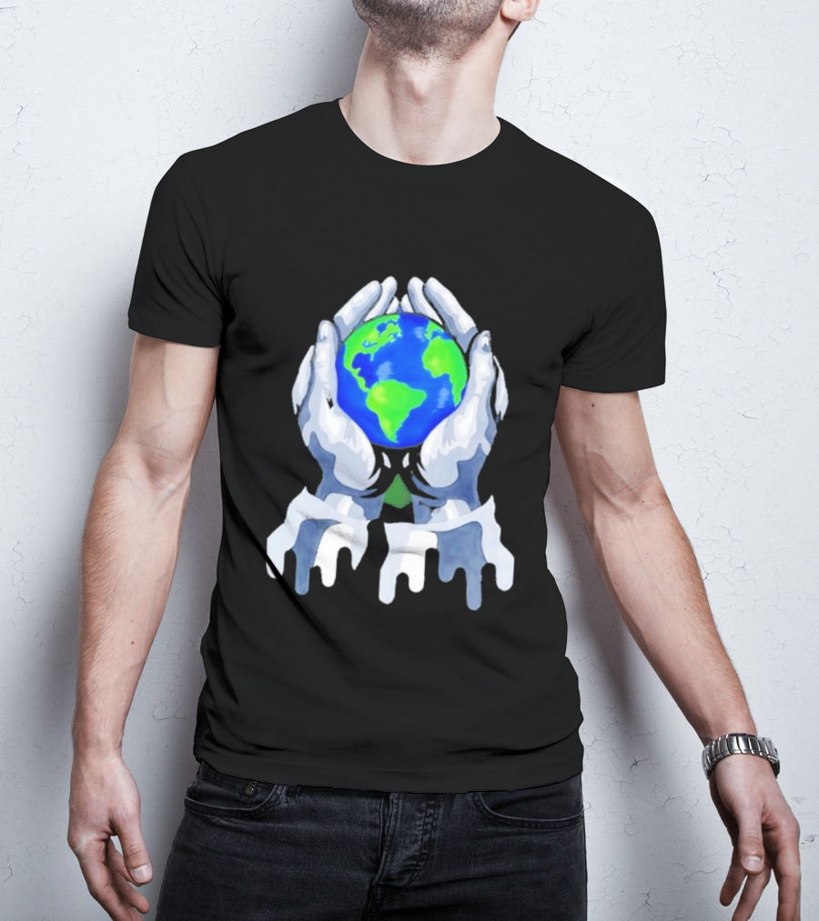 The Earth Lies In Our Hands Eco Friendly Planet Guardians T-Shirt