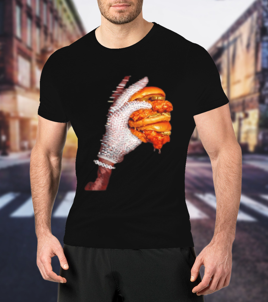 Shiny Gloves With Iceman Dreke Chicken Burger Meme T-Shirt