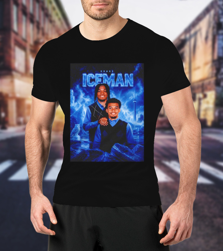 Drake Iceman Brothers Victor Wembanyama Stephon Castle Basketball Toronto Skyline T-Shirt