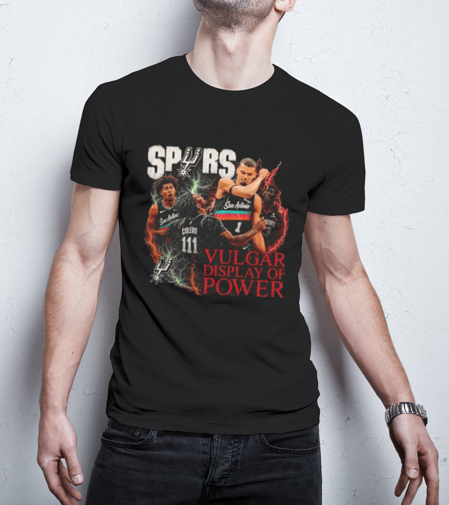 San Antonio Spurs Vulgar Display Of Power Basketball Team Action T-Shirt
