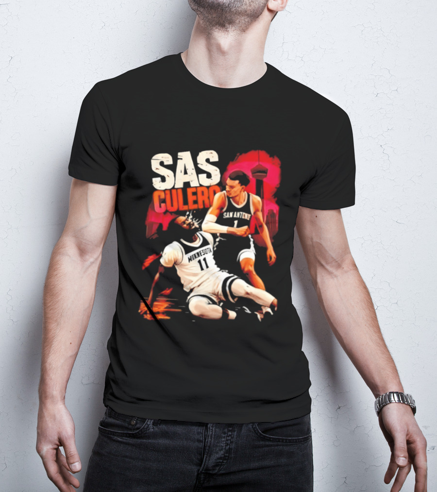 Sas Culero Victor Wembanyama Elbow Naz Reid Basketball 90s Style Retro Vintage 90s NBA T-Shirt