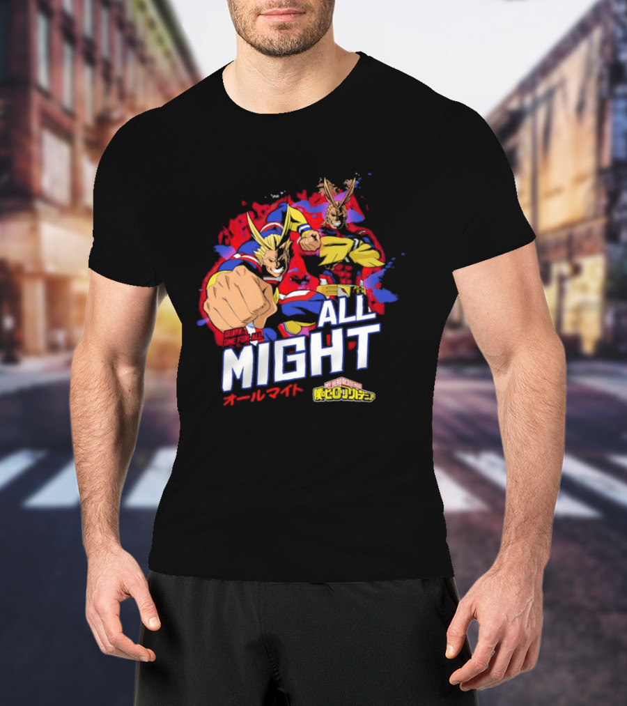 All Might My Hero Academia Anime Hero Iconic Character Art Quirk One For All T-Shirt