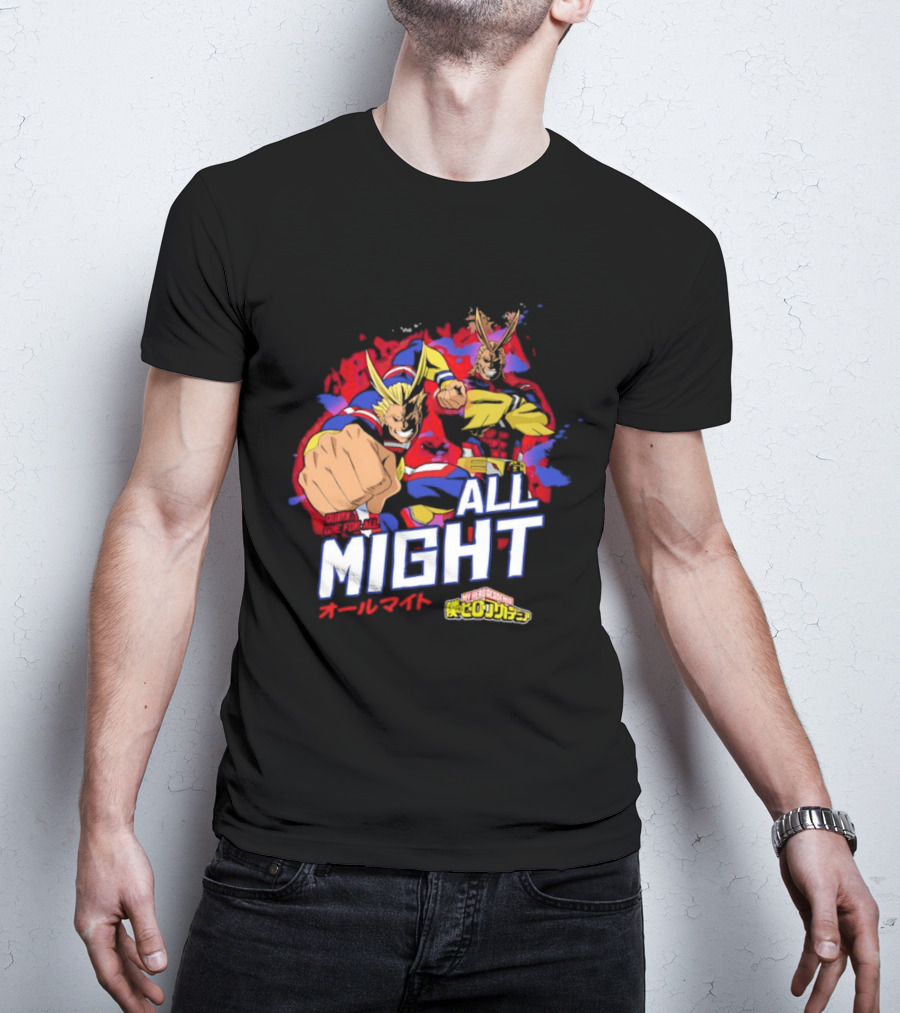 All Might My Hero Academia Anime Hero Iconic Character Art Quirk One For All T-Shirt