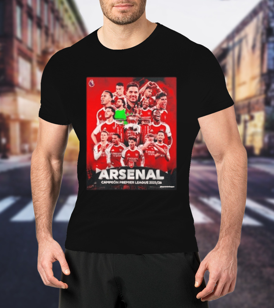Arsenal Campeón Premier League 2025 2026 Team Players Celebration T-Shirt