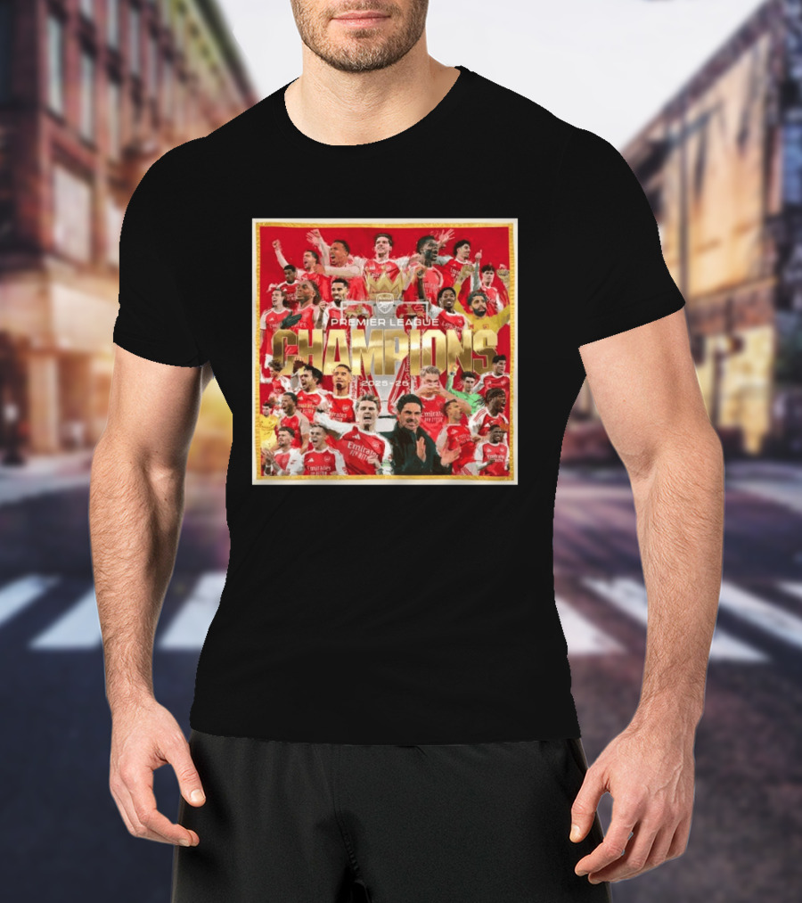 Arsenal Premier League Champions 2025 2026 Victory Celebration T-Shirt