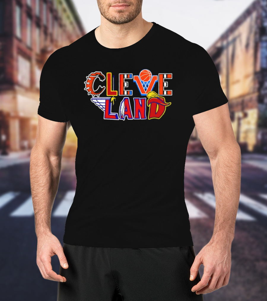Cleveland Land Basketball Baseball Wings Cavalier Hat T-Shirt