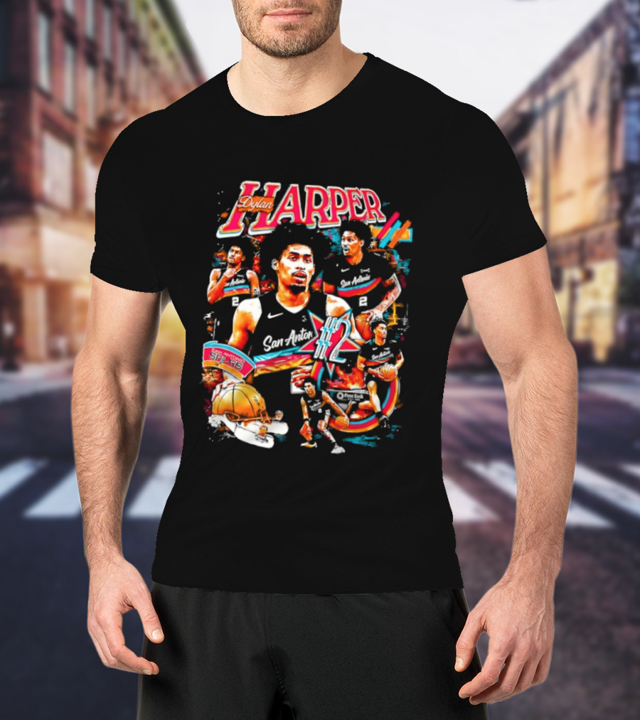 Dylan Harper San Antonio Spurs Basketball Number 2 T-Shirt