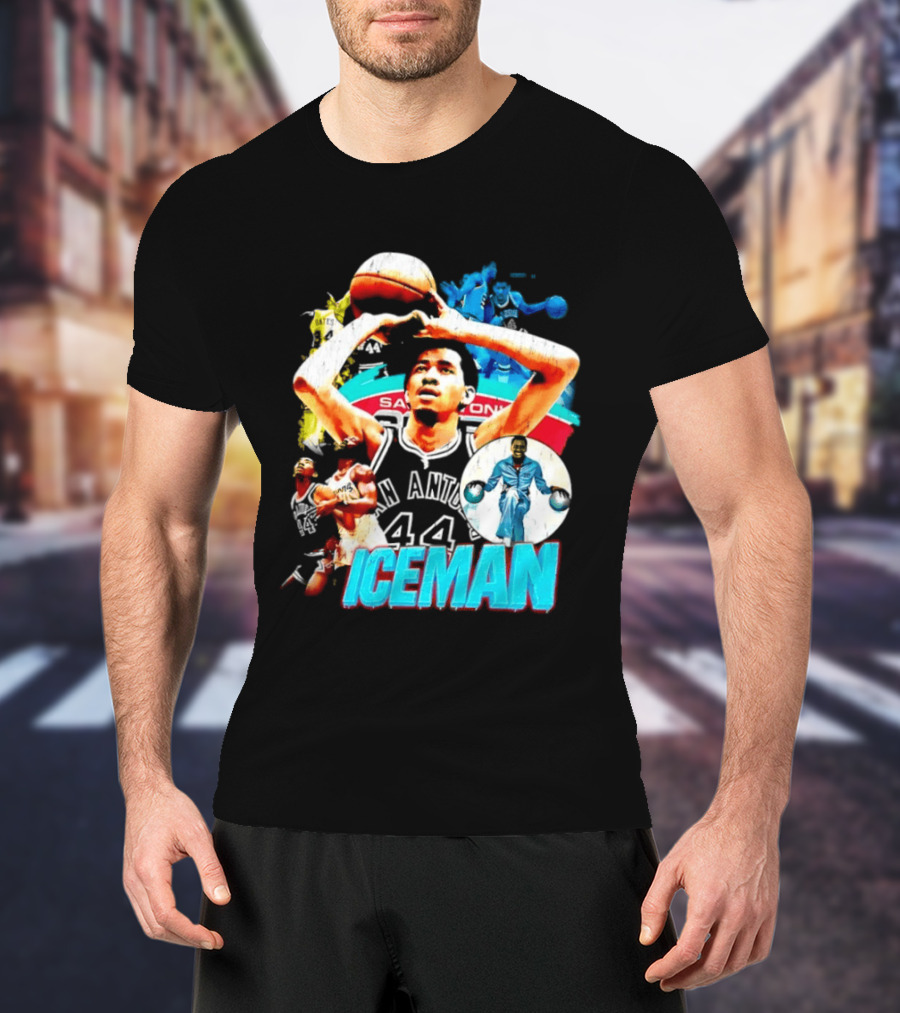 George Gervin Iceman San Antonio Spurs 44 Basketball Legend T-Shirt