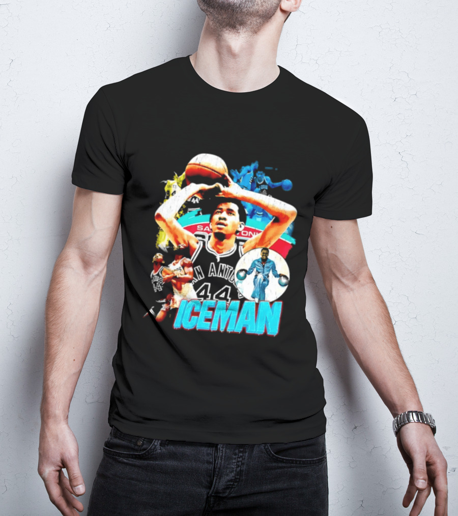 George Gervin Iceman San Antonio Spurs 44 Basketball Legend T-Shirt