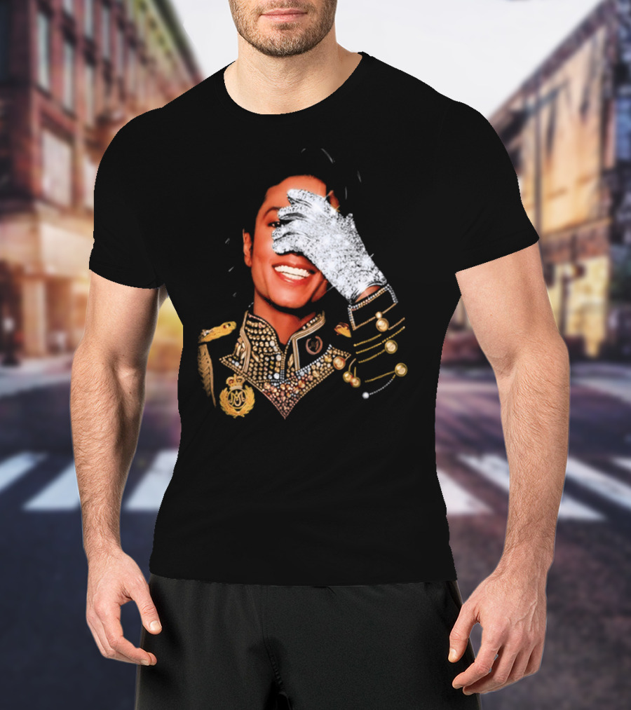 Jackson Drake Iceman King Of Pop Diamond Glove 2026 Gold Embellished Uniform T-Shirt