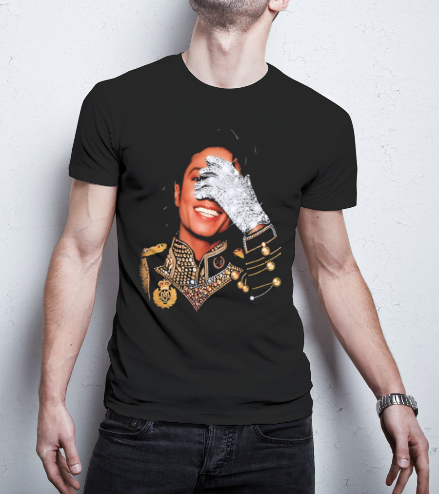 Jackson Drake Iceman King Of Pop Diamond Glove 2026 Gold Embellished Uniform T-Shirt