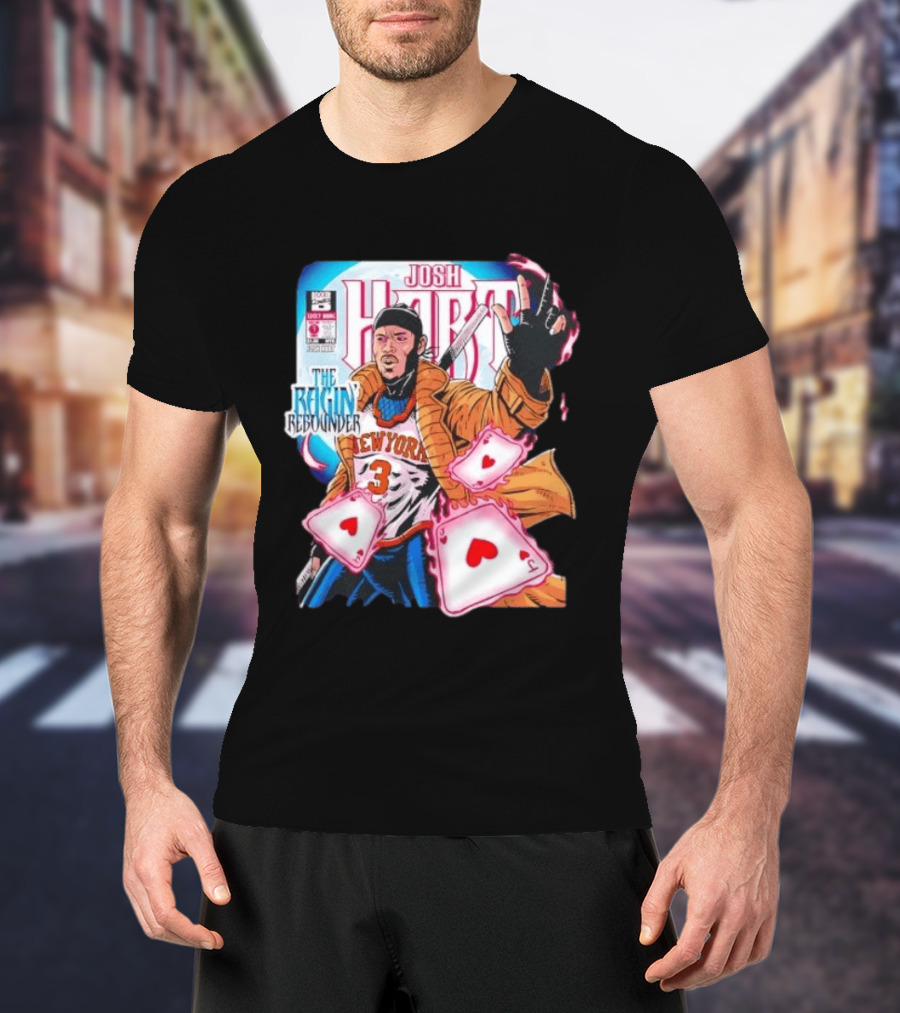 Josh Hart The Ragin' Rebounder Knicks New York Comic Style Basketball Cards T-Shirt