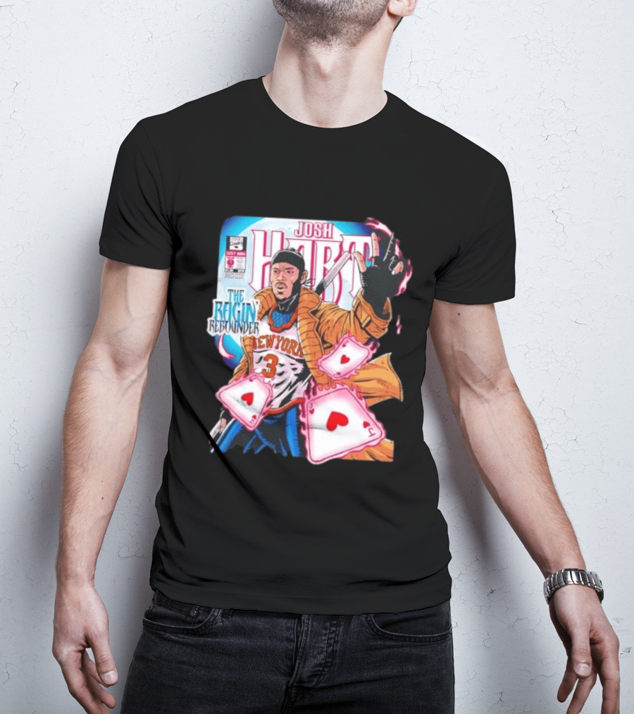 Josh Hart The Ragin' Rebounder Knicks New York Comic Style Basketball Cards T-Shirt