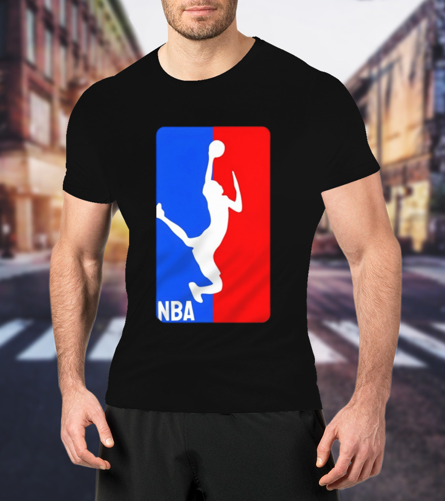 NBA Basketball 2026 Dunk Silhouette Red Blue T-Shirt
