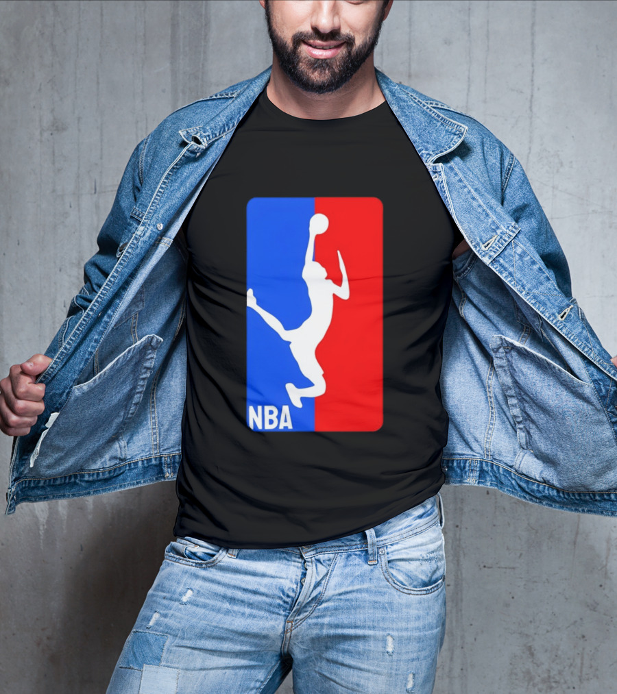 NBA Basketball 2026 Dunk Silhouette Red Blue T-Shirt