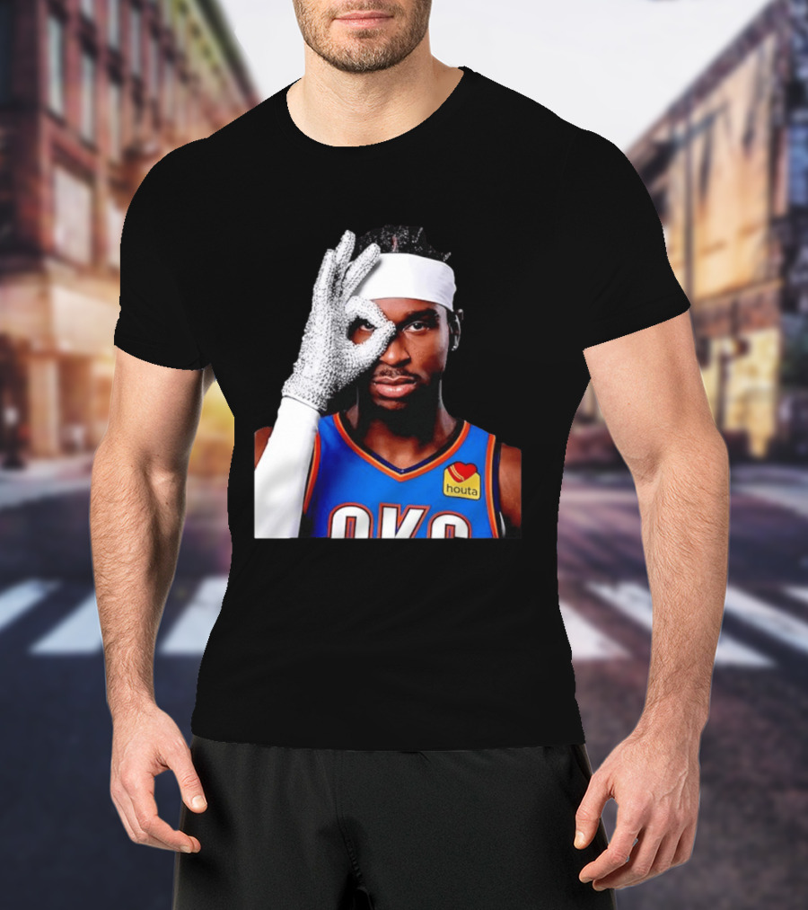 Shai Gilgeous Alexander Oklahoma City Thunder Clutch Player Of The Year 2026 Glitter Gloves Houta OKC T-Shirt