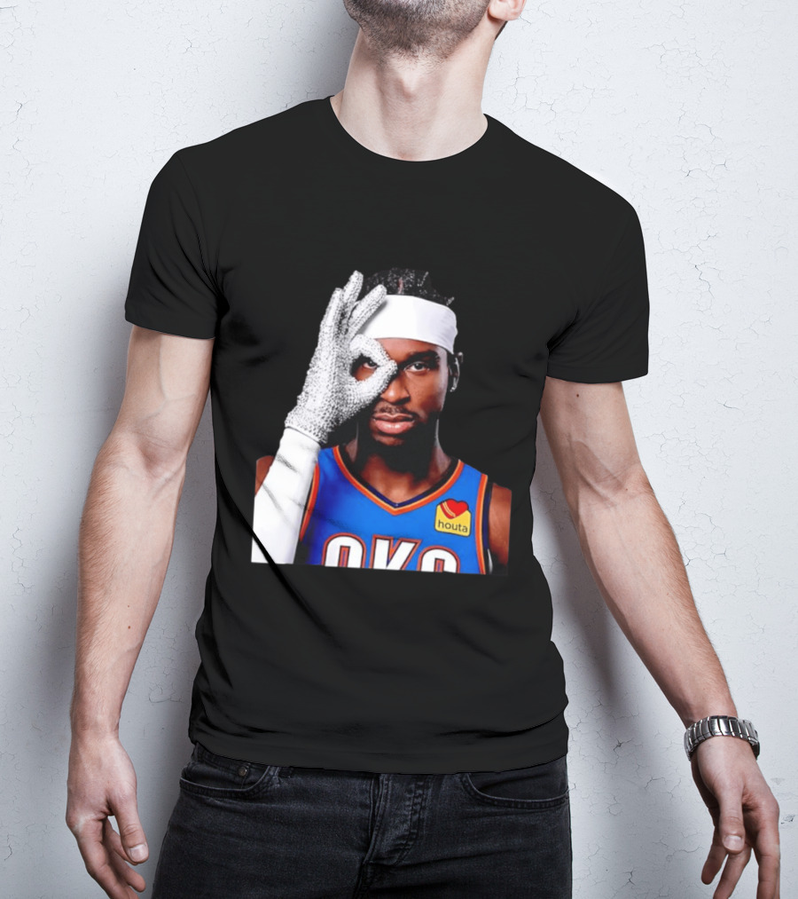 Shai Gilgeous Alexander Oklahoma City Thunder Clutch Player Of The Year 2026 Glitter Gloves Houta OKC T-Shirt