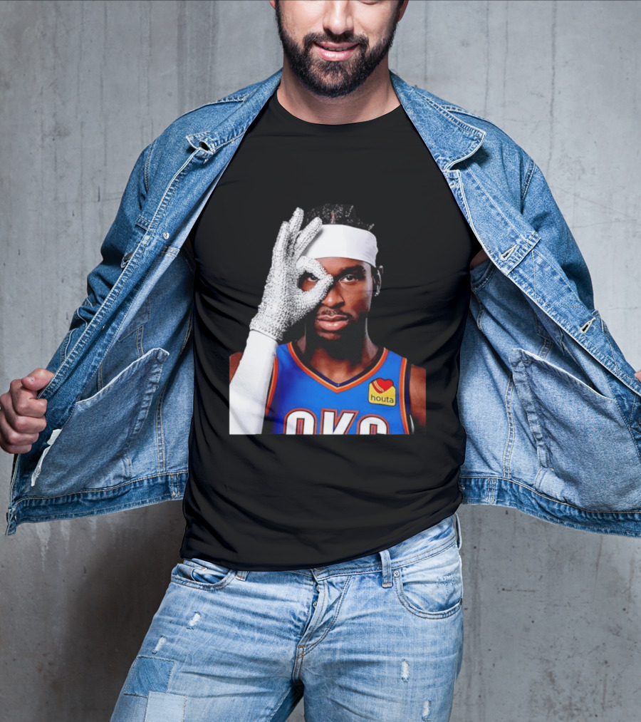 Shai Gilgeous Alexander Oklahoma City Thunder Clutch Player Of The Year 2026 Glitter Gloves Houta OKC T-Shirt