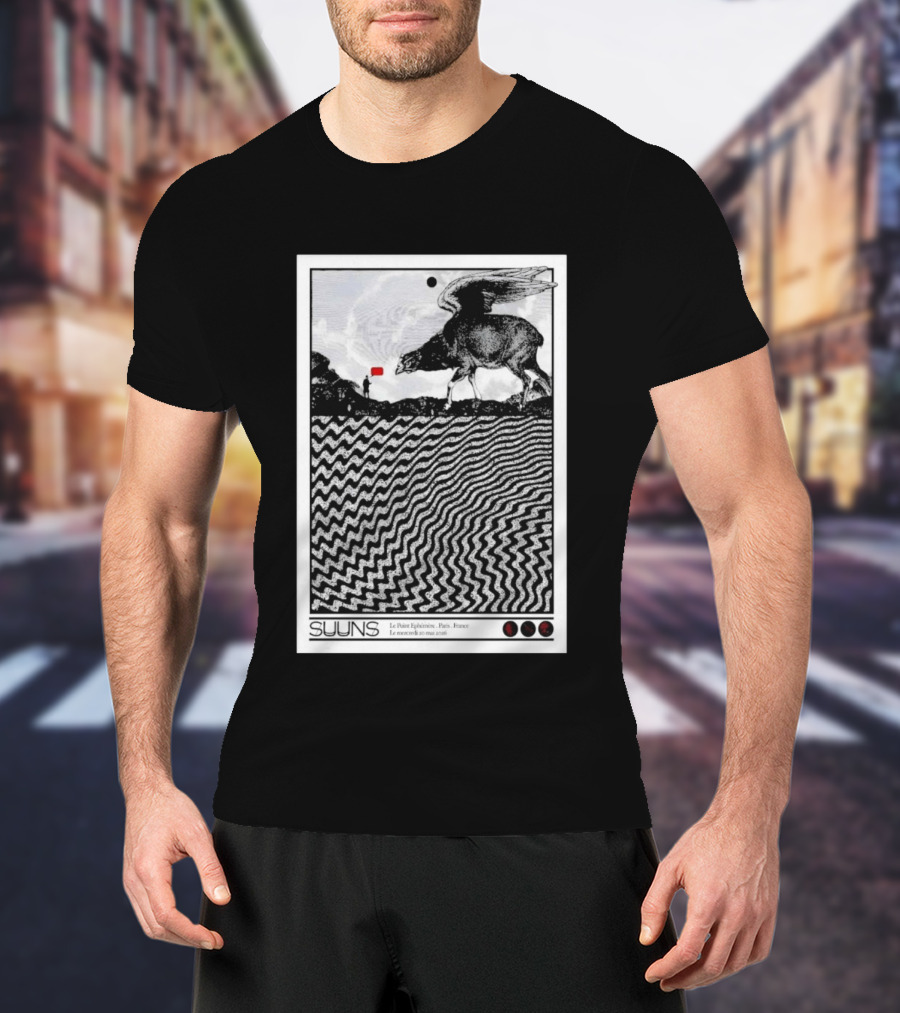 SUUNS Le Point Ephémère Paris France 20 Mai 2026 Winged Creature Landscape T-Shirt