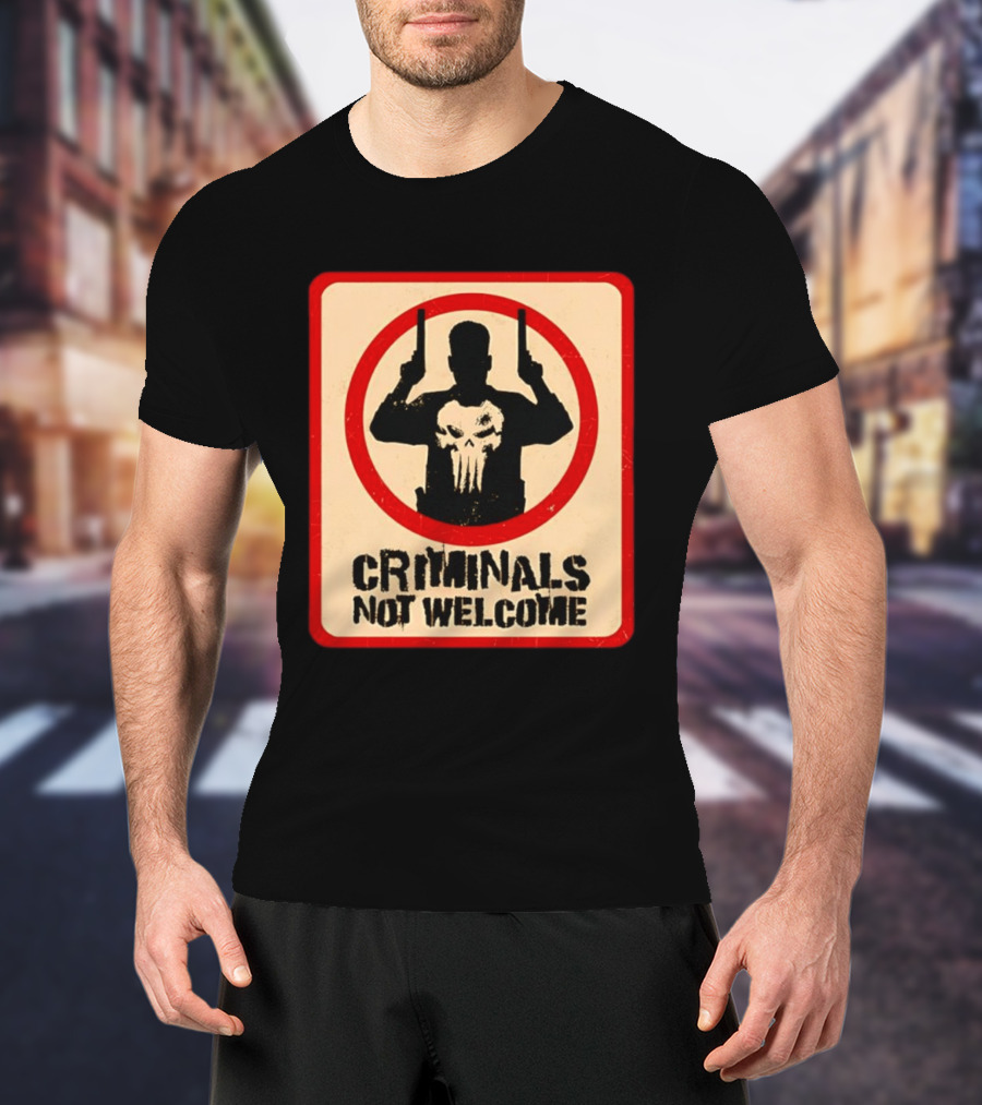 The Punisher Marvel Comics Criminals Not Welcome T-Shirt