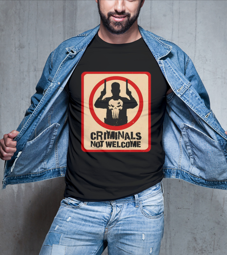 The Punisher Marvel Comics Criminals Not Welcome T-Shirt