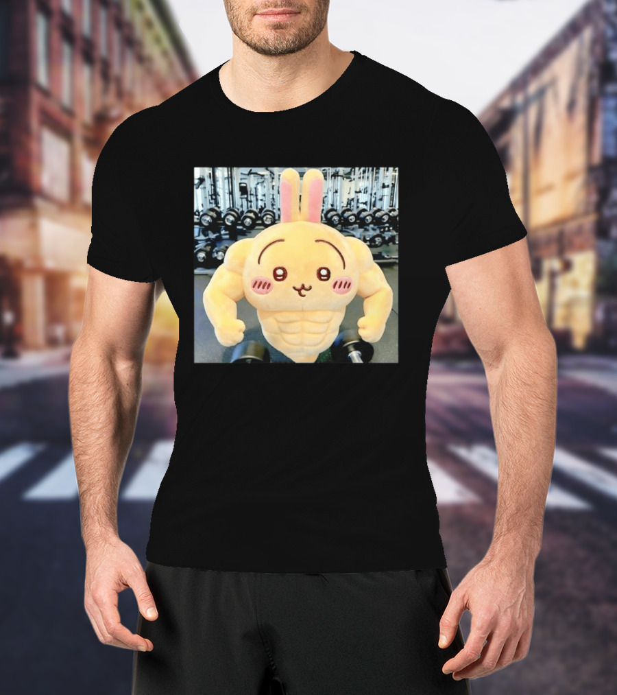 Usagi Muscle Chiikawa Buff Bunny Plush Toy T-Shirt