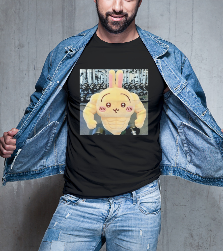 Usagi Muscle Chiikawa Buff Bunny Plush Toy T-Shirt