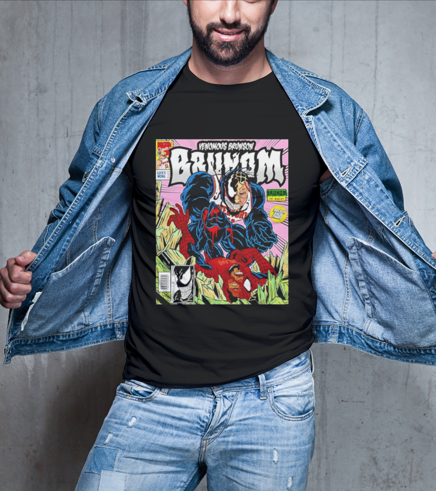 Venomous Brunson Venom X Jalen Brunson Marvel Comic Brunes Back Cover Price T-Shirt